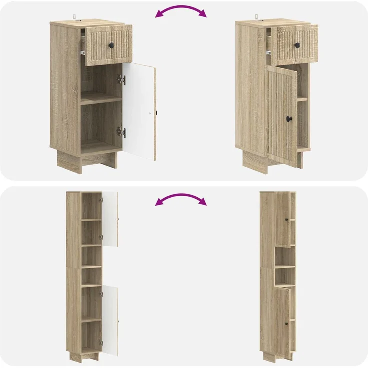 vidaXL 3-teiliges Badezimmer-Schranksystem EDE Sonoma-Eiche 3417821 – Bild 8