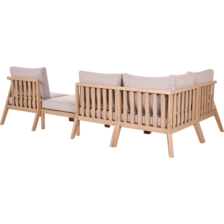 Garten Ecksofa mit Tisch 5-Sitzer RIVELLO modular Akazienholz Hellbraun – Bild 5