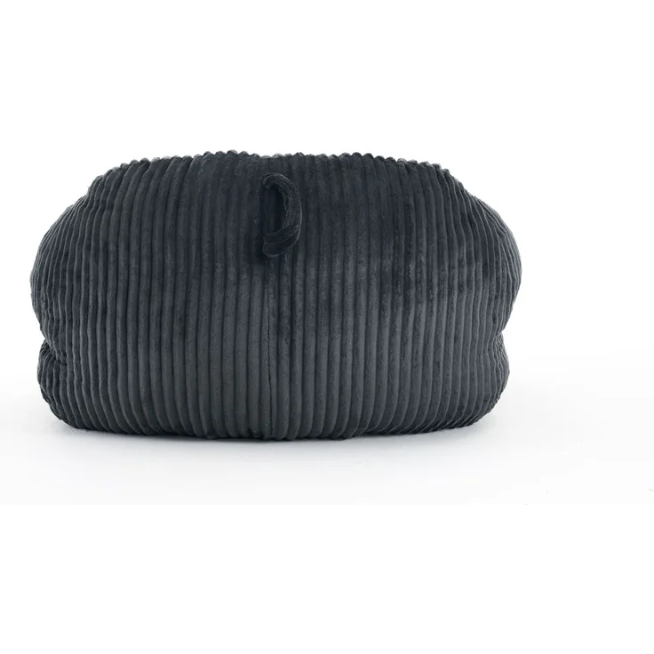 Sitzsack aus Samt mit Rückenlehne, formstabiler Schaumstoff, 116×110×61 cm, Dunkelgrau – Bild 3