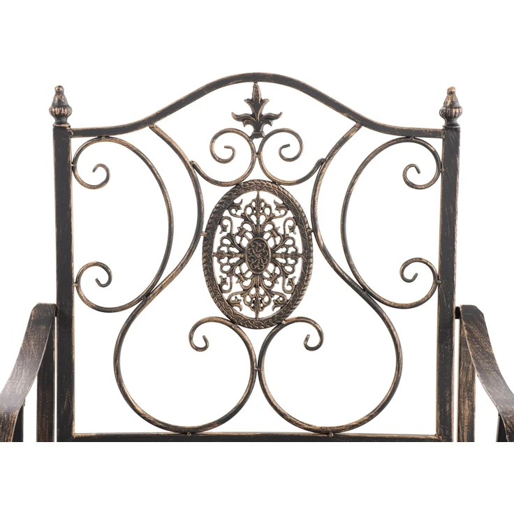 2er Set Gartenstühle AUSTIN - Metall Bronze 62x53x94 cm | Gartenstuhl Metall Terrassenstuhl Antik Verzierung Stühle Garten Balkon – Bild 4