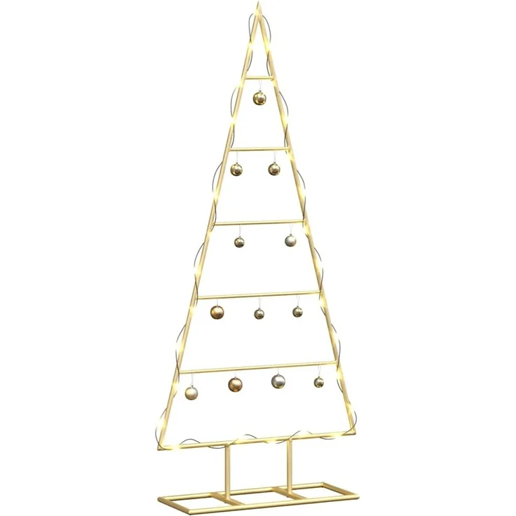 vidaXL Metall Weihnachtsbaum Gold 90 cm Pulverbeschichteter Stahl 42019164 – Bild 2