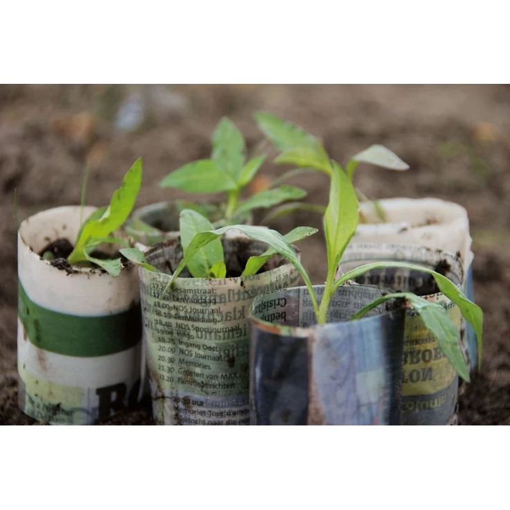 esschert design Übertopf Papiertopf-Presse aus Buchenholz Pflanztöpfchen Saat Anzucht – Bild 3