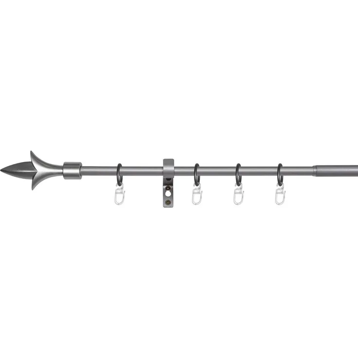 ondeco Gardinenstange Teleskopgarnitur Lance, Ø 16 mm, 1-läufig, ausziehbar, Bohren, verschraubt, Metall