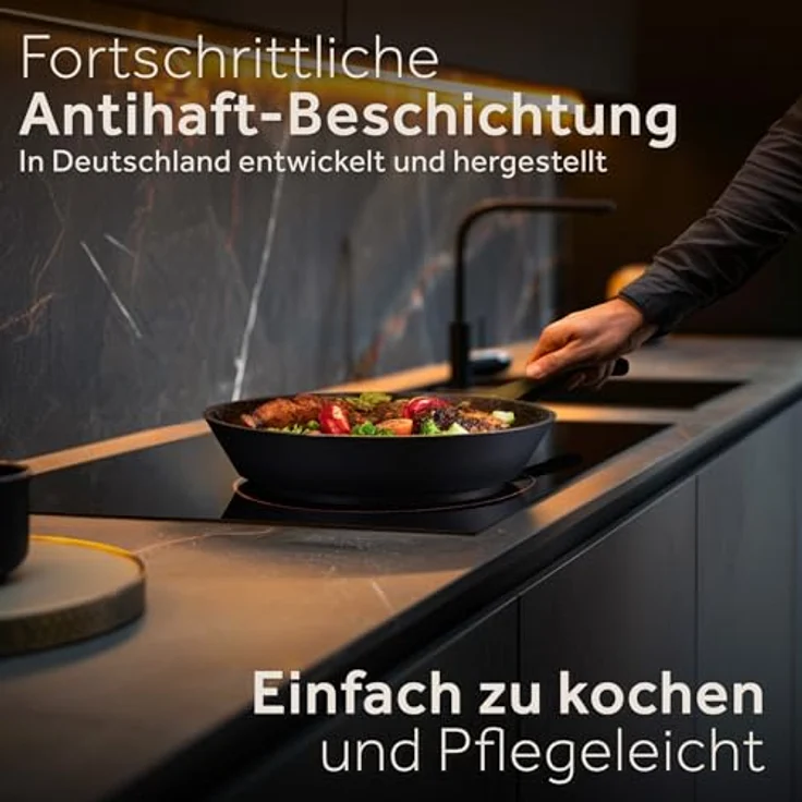 ZWIEGER Hochwertige kleine Pfanne 20cm Induktion – Bratpfanne 20 cm, Aluguss, vollflächiger Edelstahlboden, für alle Herdarten (inklusive Induktion) geeignet – Antihaft, PFOA- & PFOS-frei – Bild 6