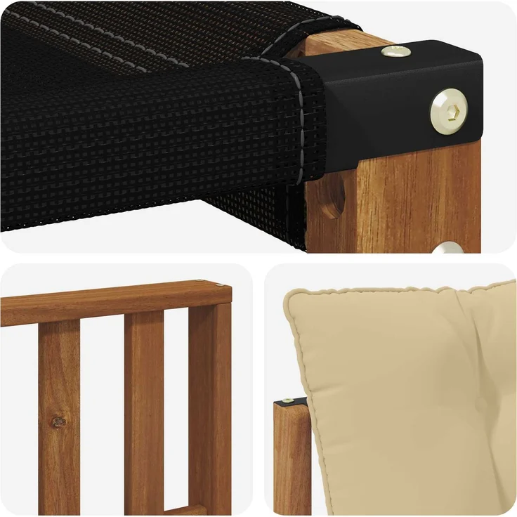 vidaXL Outdoor-Sofagarnitur 5 stk. 5-Sitzer Natur und Beige 3369456 – Bild 7