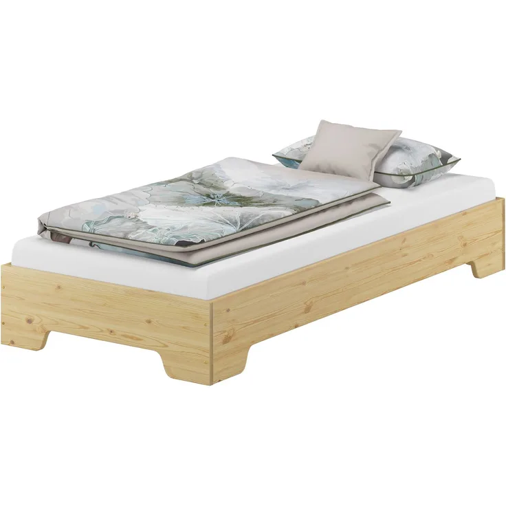 Kastenbett Bettrahmen 100x200 Pensionsbett, Gästebett mit wählbarem Zubehör V-60.56-10 ohne Zubehör