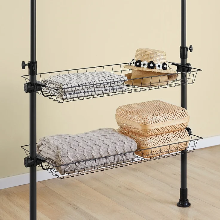 SoBuy KLS04-II-SCH Garderobenständer, Metall, Pulverbeschichtung, Schwarz, 232 x 252 x 38 cm – Bild 8