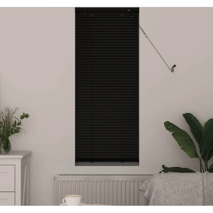 vidaXL Venezianische Jalousie Schwarz 150 x 60 cm 25 mm PVC 42003734 – Bild 3
