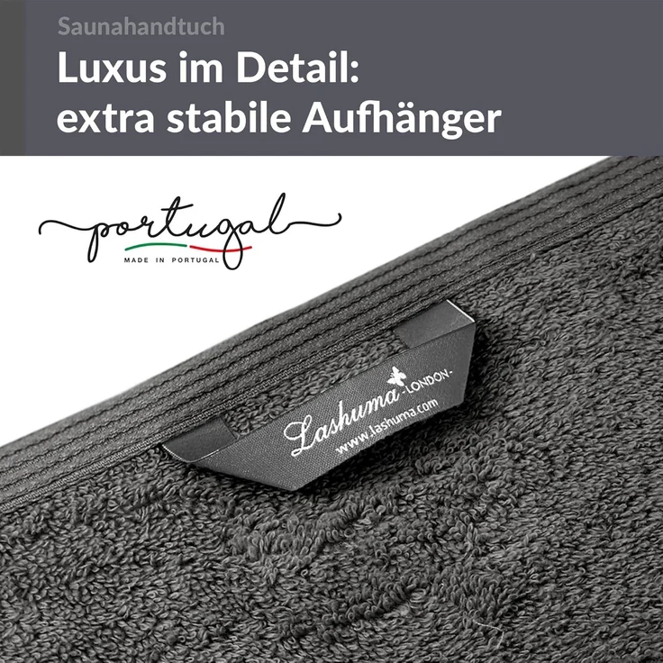 Lashuma Saunatuch London, Frottee (1-St), Badetuch extra lang 85x220 cm, Handtuch Wellness – Bild 8