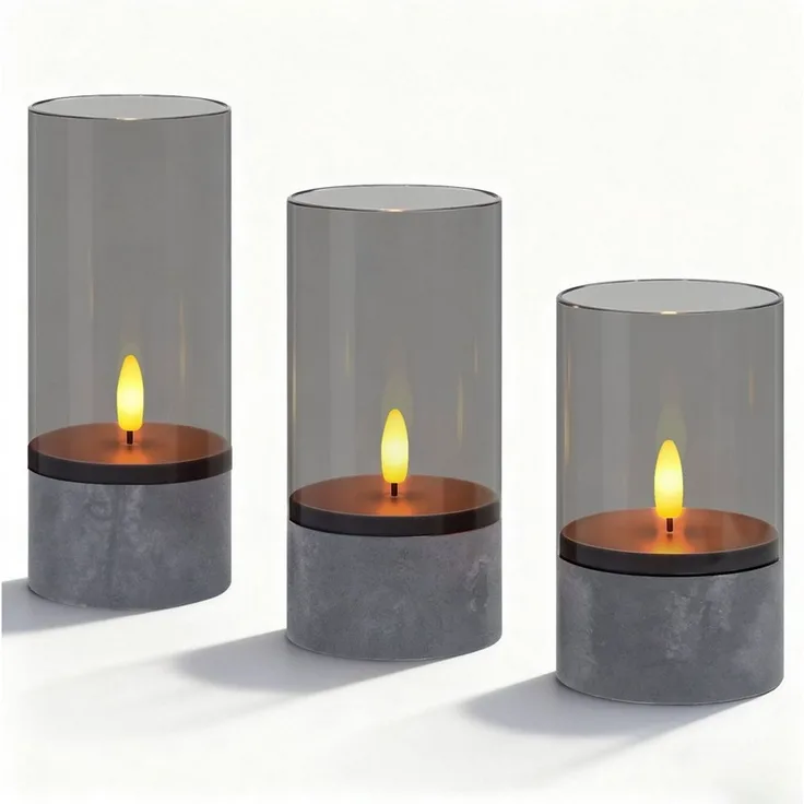 OZAVO LED-Kerze 3er set Flammenlose LED Kerzen flackernde Flammenkerze, Batteriekerzen, Dekorative Kerzen für Zimmer, Partys und Weihnachtsdekoration
