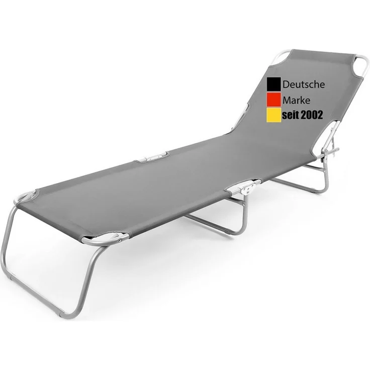 BigDean Sonnenliege klappbar 150 kg belastbar mit 4-Fach Verstellbarer Rückenlehne – hochwertige Gartenliege für Balkon, Garten & Strand - dunkelgrau – Bild 2