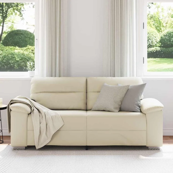 vidaXL 2-Sitzer-Sofa Creme 180x81x84 cm Kunstleder 4105339 – Bild 2