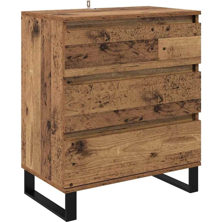 vidaXL Sideboard mit Schubladen Altholz 60 x 35 x 70 cm Holzwerkstoff 881953 – Bild 1