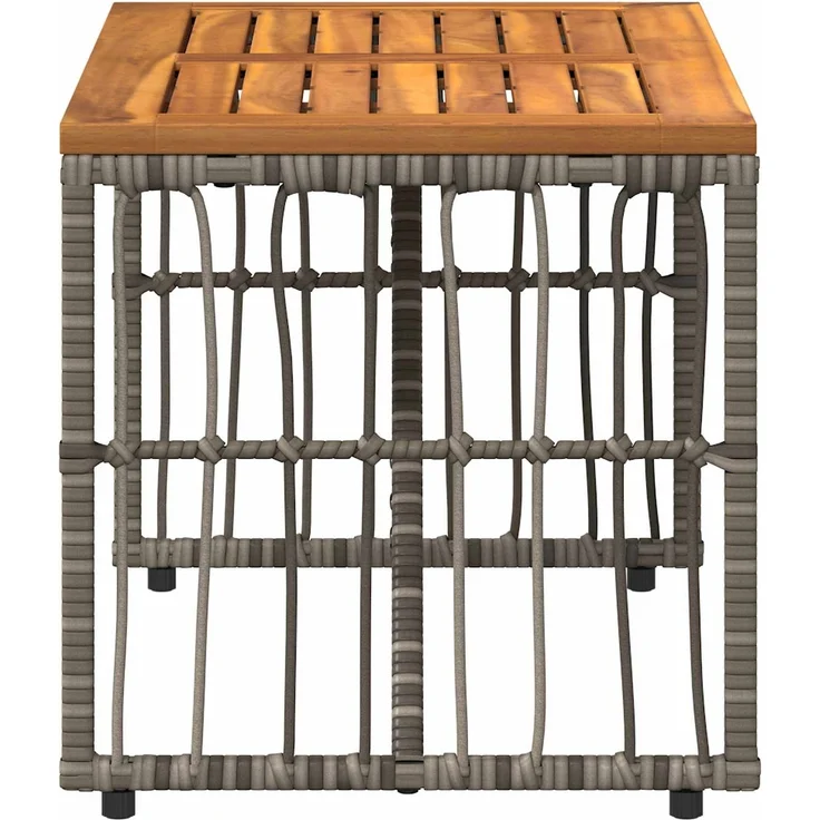 vidaXL Tisch für Outdoor Grau 80 x 40 x 40 cm Stahl und Poly Rattan 42025147 – Bild 6