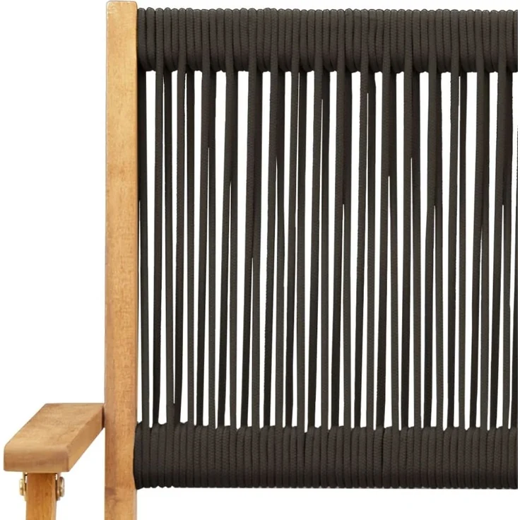 vidaXL Gartenstühle 2 Stk. Schwarz Massivholz Akazie und Polypropylen 367666 – Bild 7