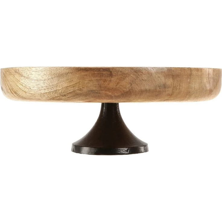 Viana Dekokorb Holz Dekoschale mit Fuß Ø25cm Natur Schwarz modern – Bild 3
