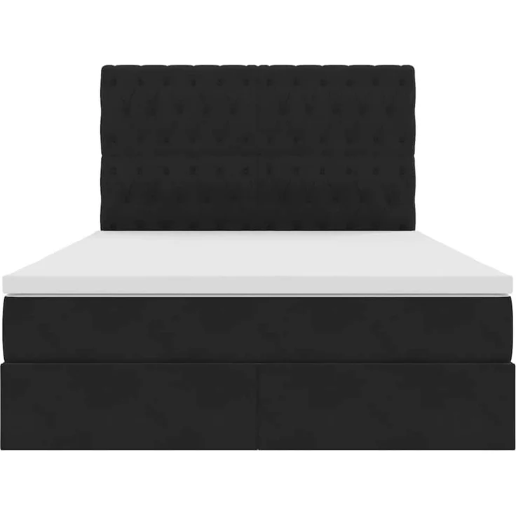 vidaXL Aufbewahrungsbett mit Matratze Schwarz 140 x 200 cm Samt 3372095 – Bild 7