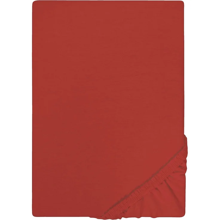 Biberna Jersey-Spannbetttuch, 100 % Baumwolle, Chili, 1x 180x200 cm - 200x200 cm – Bild 1
