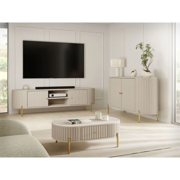 Wohnzimmer-Set Sepiroz II (Farbe: Sandbeige)