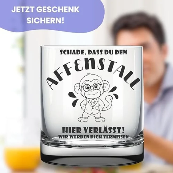 Lasernauten Whiskyglas Glas mit Gravur zur Verabschiedung Kollegin Kollege Geschenk Abschied, mit Gravur – Bild 2