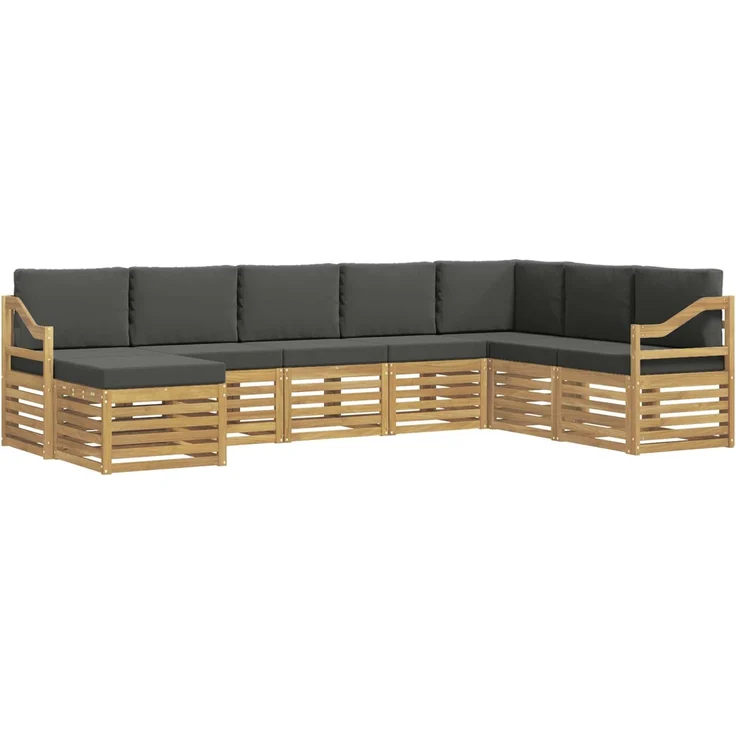 vidaXL Outdoor-Sofagarnitur 8 stk. 8-Sitzer Weiß und Anthrazit 3392332 – Bild 2