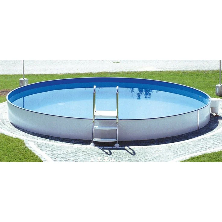 Steinbach Stahlwand Swimming Pool "Styria rund", sandfarbene Poolfolie, Ø 400 x 120 cm – Bild 1