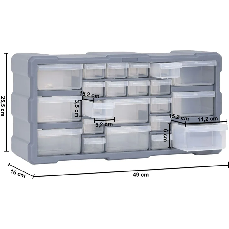 vidaXL Multi-Schubladen-Organizer mit 22 Schubladen 49x16x25,5 cm 147584 – Bild 9
