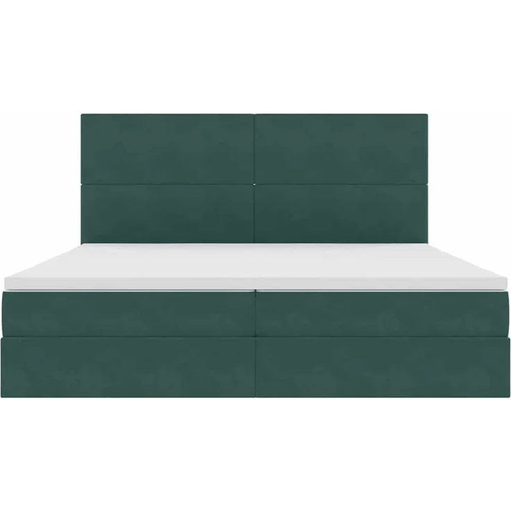 vidaXL Aufbewahrungsbett mit Matratze Dunkelgrün 200 x 200 cm Samt 3371994 – Bild 7