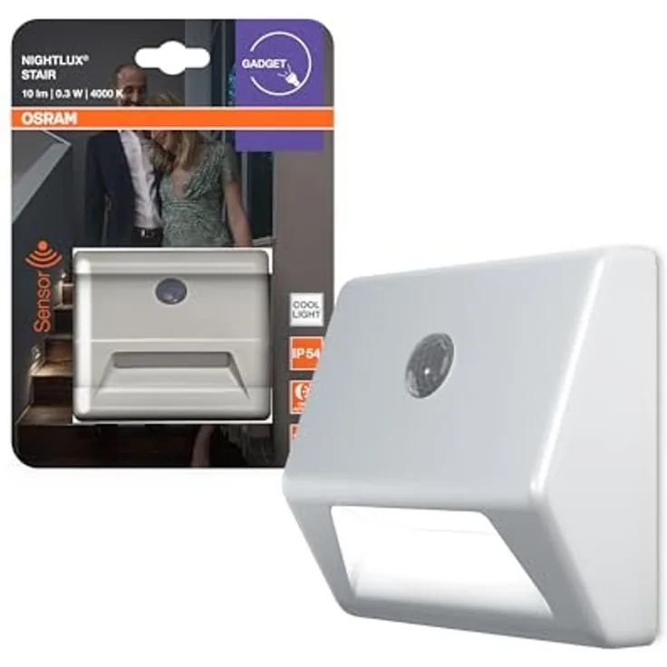 Osram LED-Nachtlicht Nightlux Stair mit Licht- & Bewegungssensor 7,3 cm kaltweiß weiß