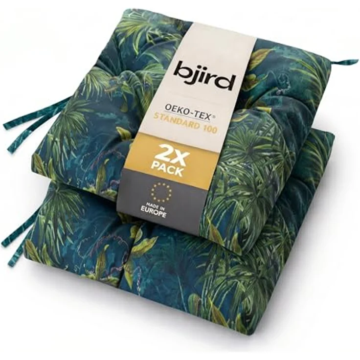 Bjird Stuhlkissen 45x45 cm - Wasserdichtes Gartenkissen für Stühle & Sessel, Wetterfest & Pflegeleicht - Dickes Sitzkissen 6 cm - Outdoor geeignet – Bild 2