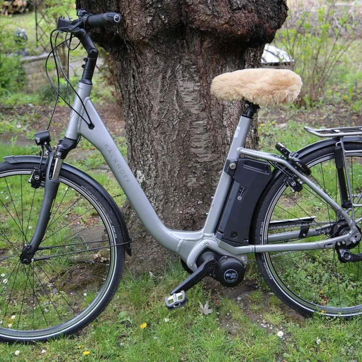 Lammfell Fahrradsattelbezug Cappuccino – Bild 5