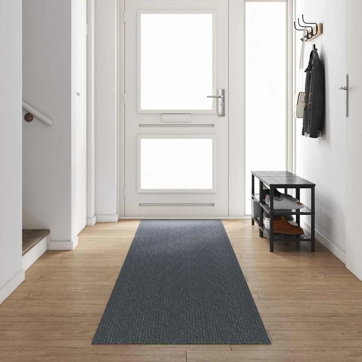 vidaXL Teppichläufer Grau 80 x 500 cm Stoff 42011420 – Bild 1