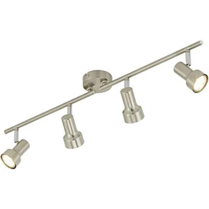 BRILONER LED Spot Deckenleuchte, 60,4 cm, 12 W, 4-flammig, dreh- und schwenkbar, Matt-Nickel