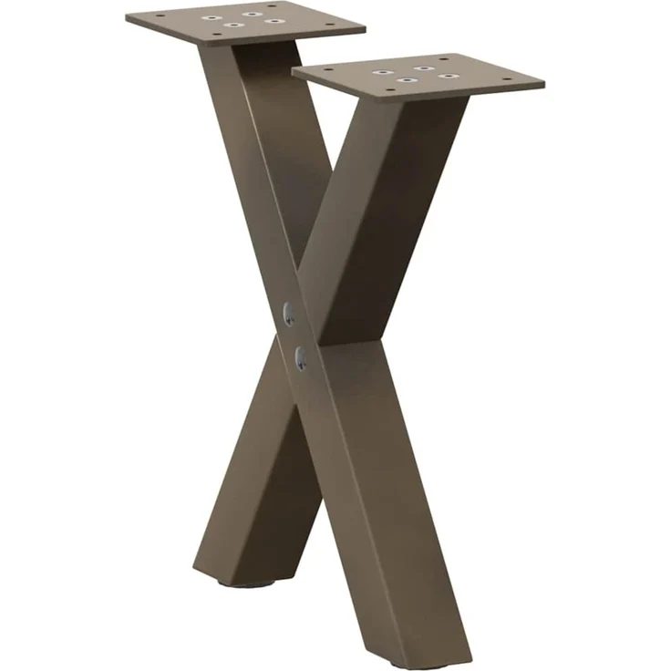 vidaXL Couchtischbeine X-Form 2 Stk. Naturstahl 30x(30-31) cm Stahl 4012871 – Bild 1