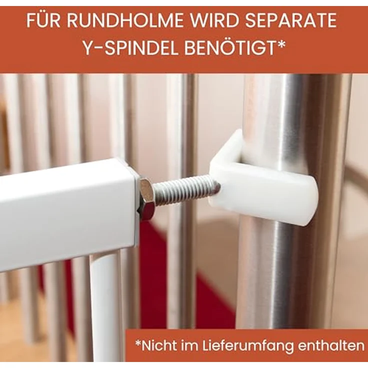 Hauck Stop'n Safe 2 Treppengitter, inkl. 9 cm Verlängerung, 84-89 cm, ohne Bohren, erweiterbar mit Verlängerungen von 9 cm und 21 cm, kombinierbar mit Y-Spindeln, beidseitig schwenkbar, silber – Bild 6