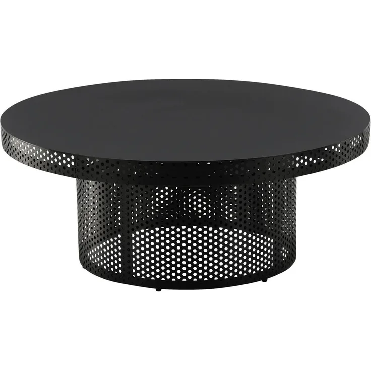 Livetastic Couchtisch, rund, Schwarz, Metall, 100x40x100 cm, einfacher Aufbau