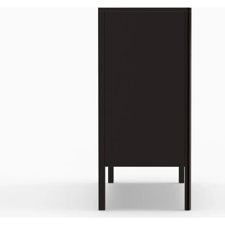 Sideboard 75 x 36 x 78,5 cm aus Holzwerkstoff, schwarz, mit Bogendesign und Stauraum – Bild 8