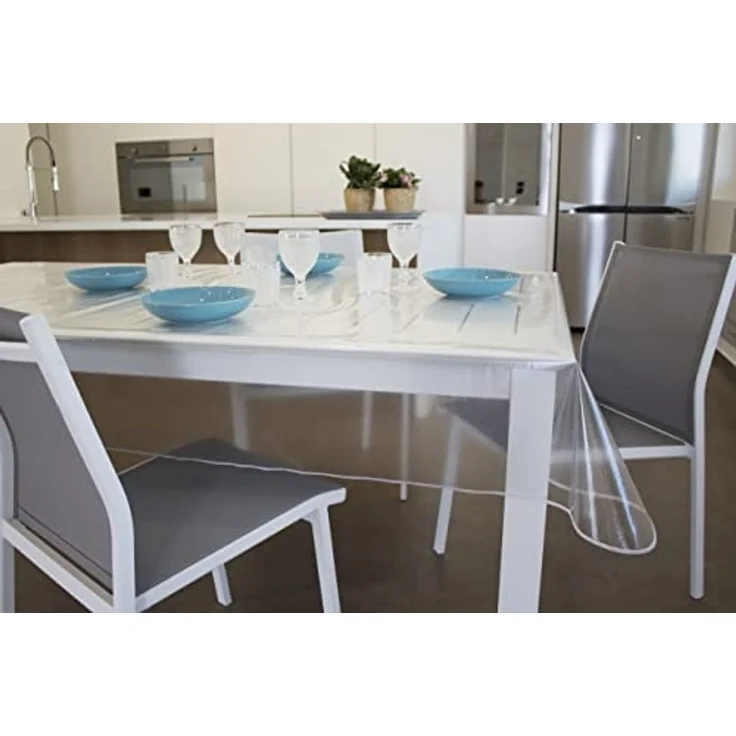 GEMITEX Transparente Tischdecke mit Glitzer-Gold-Effekt, gewachst, hergestellt in Italien, wasserdicht, schmutzabweisend, praktisch, langlebig, hygienisch, Möbel, schützt und beeindruckt Ihren Tisch – Bild 1
