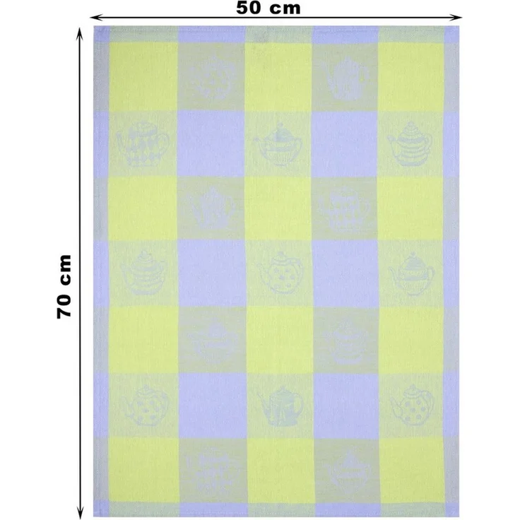 Betz Geschirrtuch 3 Stk. Halbleinen Geschirrtücher TEEKANNEN 50x70 cm Farbe: grün, (3-tlg), 3 Stück Halbleinen Geschirrtücher – Bild 1