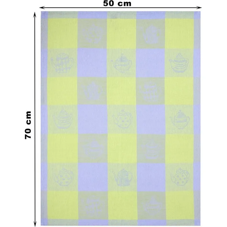 Betz Geschirrtuch 3 Stk. Halbleinen Geschirrtücher TEEKANNEN 50x70 cm Farbe: grün, (3-tlg), 3 Stück Halbleinen Geschirrtücher