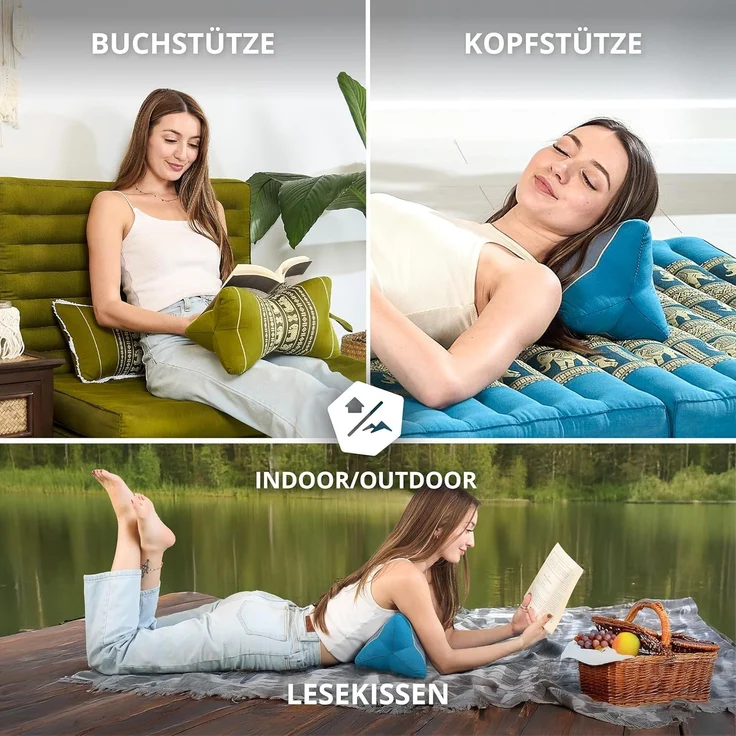livasia Nackenstützkissen Knochenkissen, vegan und handgefertigt, Ø 15x32cm, Kapok – Bild 3