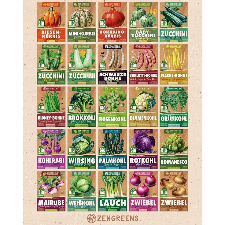 ZenGreens® - Bio Kräuter- & Gemüsesamen im 100er Set - 100 Kräuter- & Gemüse Samen für den einfachen Anbau im Garten, Balkon oder Hochbeet - Pflanzensamen - Saatgut – Bild 14