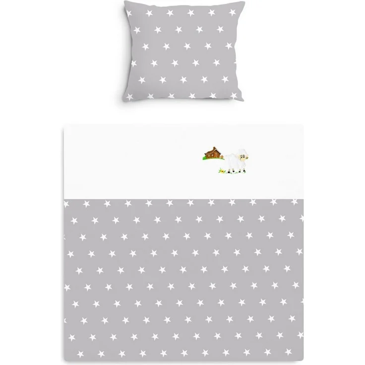 Amilian Babybettwäsche Kinderwagenset - 2tlg. Kinderbettwäsche - 80x80 cm + 35x40 cm, 100% Baumwolle, 2 teilig, Bettwäscheset für Kinderwagen, Wiege, Babybett - Baby Bettwäsche – Bild 1
