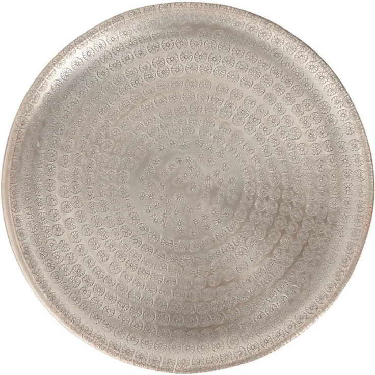 Marrakesch Orient & Mediterran Interior Dekotablett Vintage Tablett Serviertablett Deko Jinan Silber 30cm, Handarbeit – Bild 4