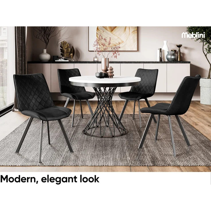MEBLINI Esstisch Rund Ausziehbar aus Metall - 100-138x77cm - LUCO - Artisan Eiche/Schwarz Matt - Loft - Esszimmertisch Modern - Küchentisch - Ausziehtisch - Round Dining Table - Esszimmertische – Bild 3