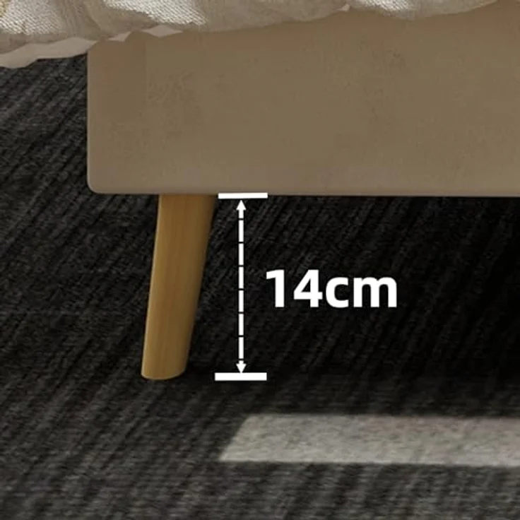 Ball & Cast Polsterbett Doppelbett (160x200 cm) - Mit Kopfteil & Lattenrost, Dutch Velvet Stoff, Zeitsparende Montage, Beige – Bild 10