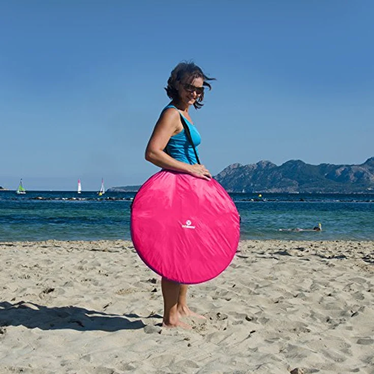 outdoorer Wurfmuschel Zack II pink - große Strandmuschel, Popup Strandzelt mit UV Schutz 60 – Bild 4