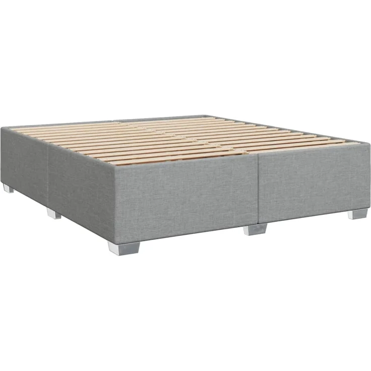 vidaXL Boxspringbett mit Matratze Hellgrau 180x200 cm Stoff 3285974 – Bild 5