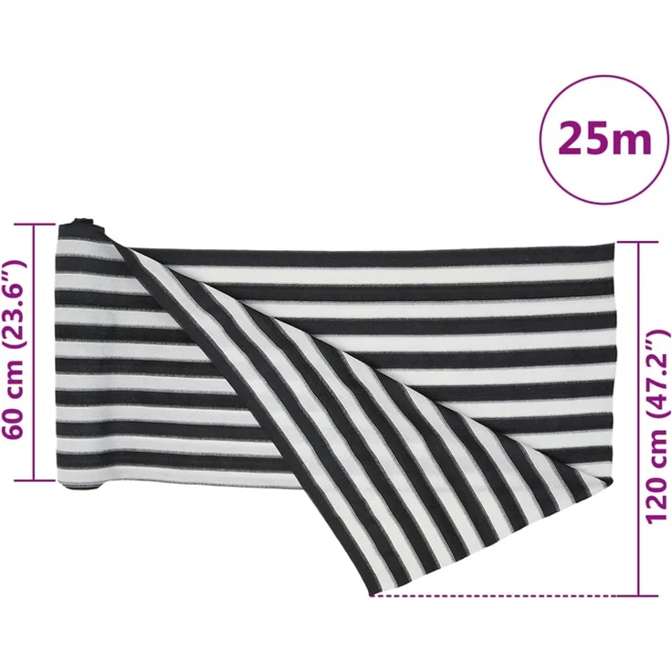 vidaXL Zaunblende Anthrazit und Weiß 1,2x25 m HDPE 75 g/m² 4003657 – Bild 7
