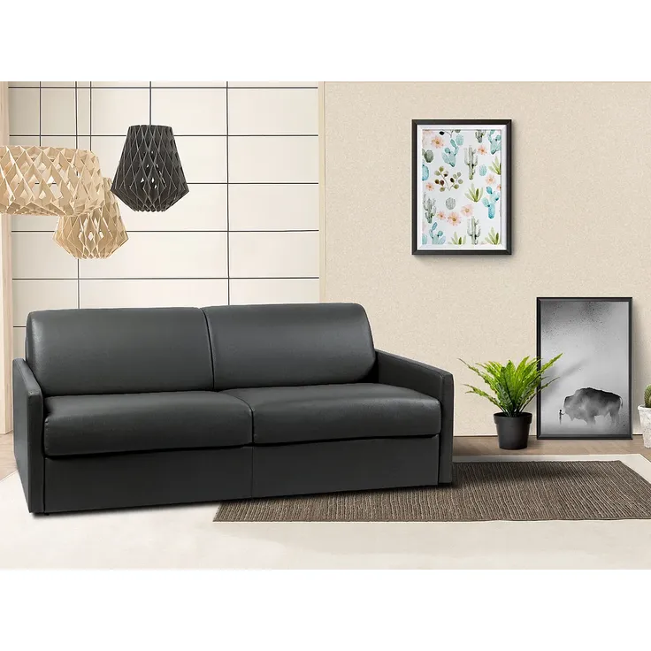 Schlafsofa 4-Sitzer CALIFE - Schwarz - Liegefläche: 160 cm - Matratzenhöhe: 18 cm
